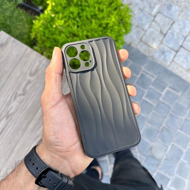 Holographic & matte wiggly iPhone case with camera protection