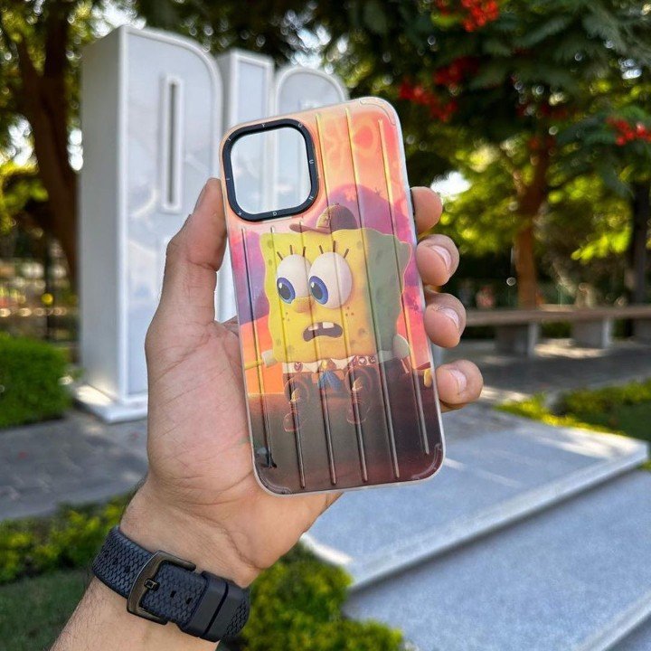 Holographic iPhone case with cute disney drawings and other designs
