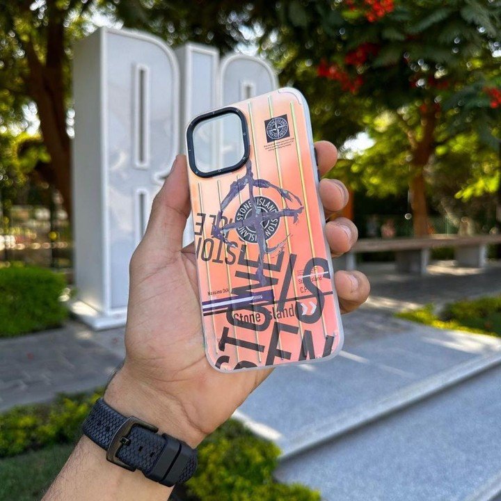 Holographic iPhone case with cute disney drawings and other designs