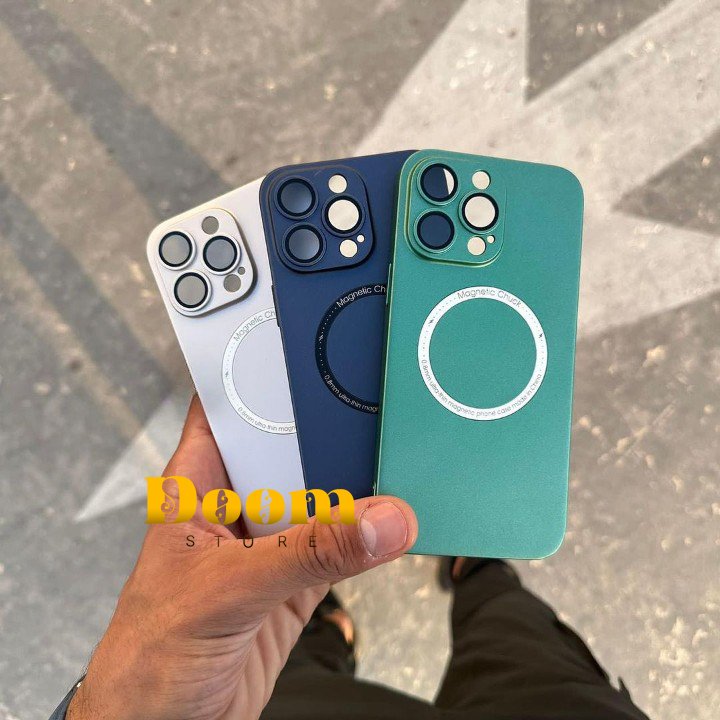 Metallic Magsafe iPhone case with camera lenses protection