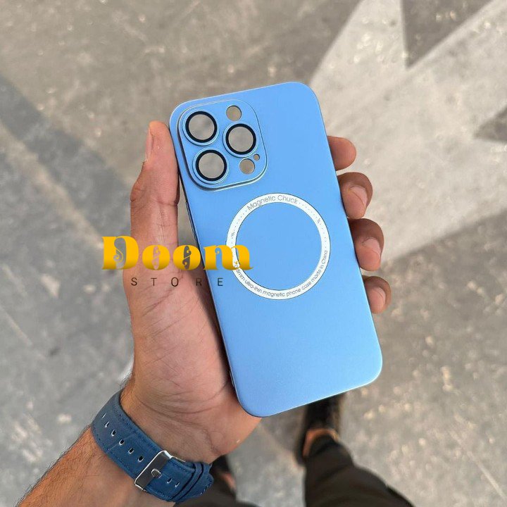 Metallic Magsafe iPhone case with camera lenses protection