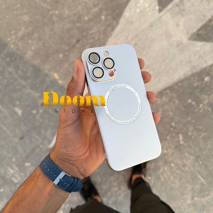 Metallic Magsafe iPhone case with camera lenses protection