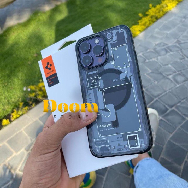 Original spigen protective iPhone case with electronic design