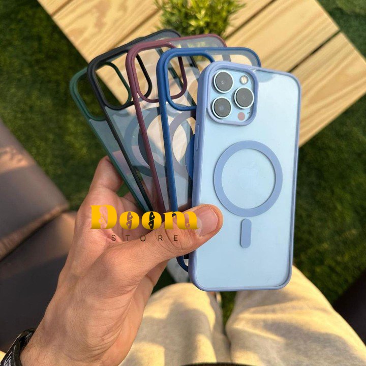 Magsafe transparent case with colored frame