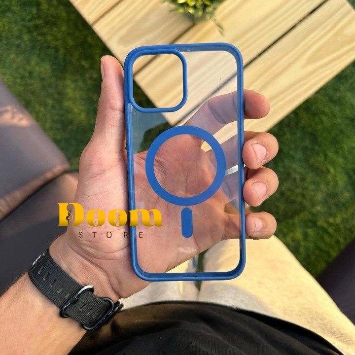 Magsafe transparent case with colored frame