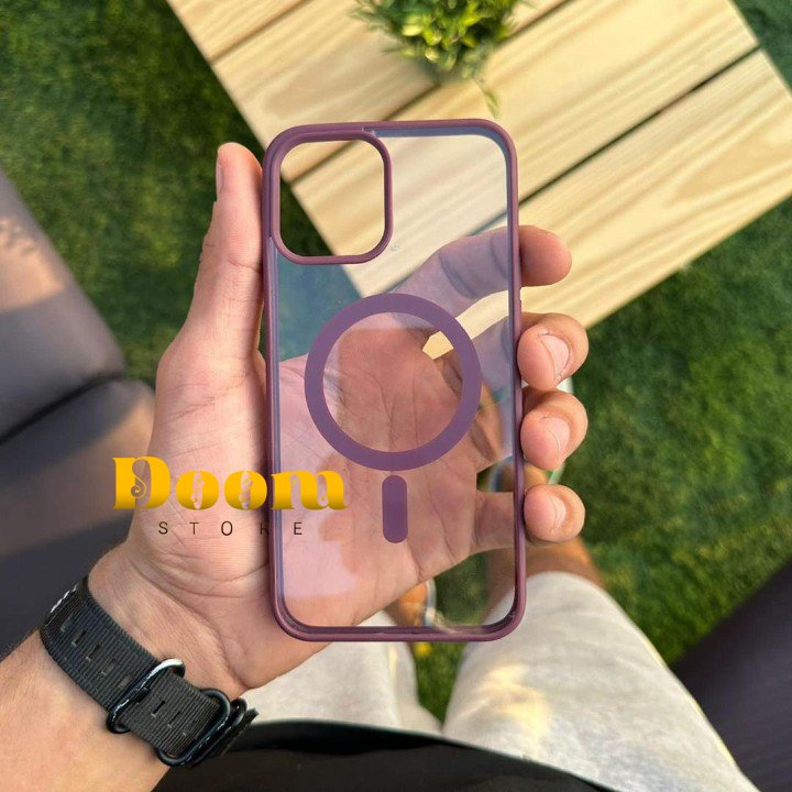 Magsafe transparent case with colored frame