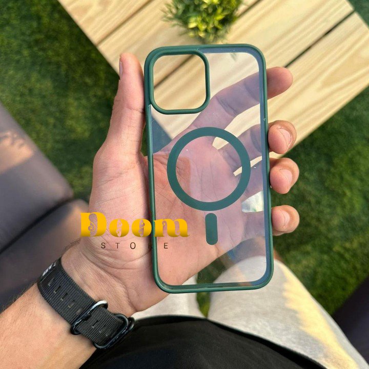 Magsafe transparent case with colored frame