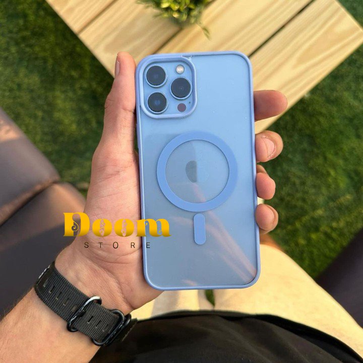 Magsafe transparent case with colored frame