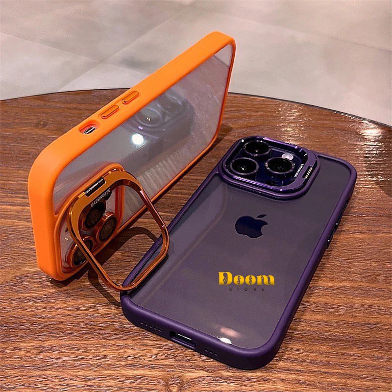 Luxury Clear Case With Camera Lens Protector for iPhone