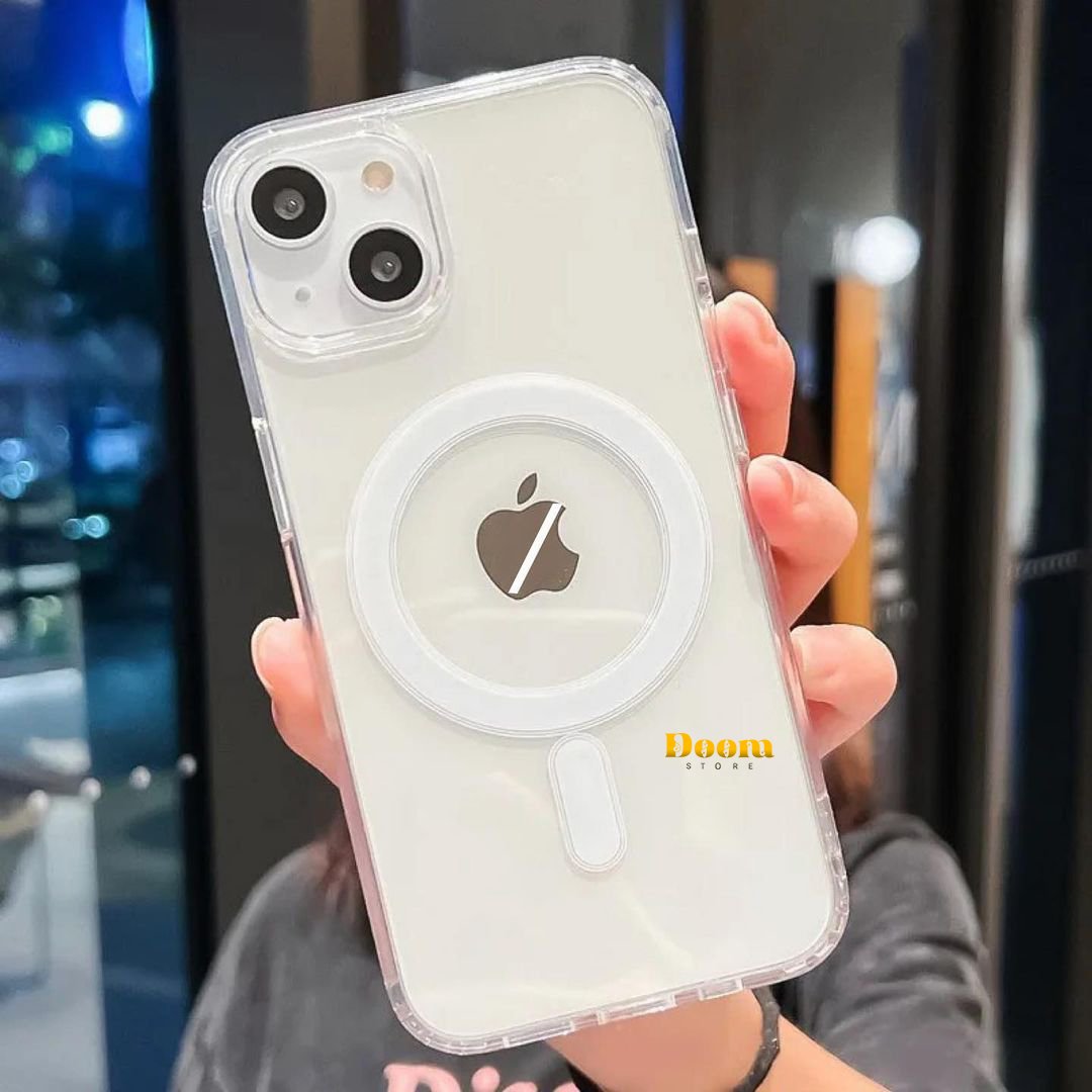 Transparent iPhone case with MagSafe charger