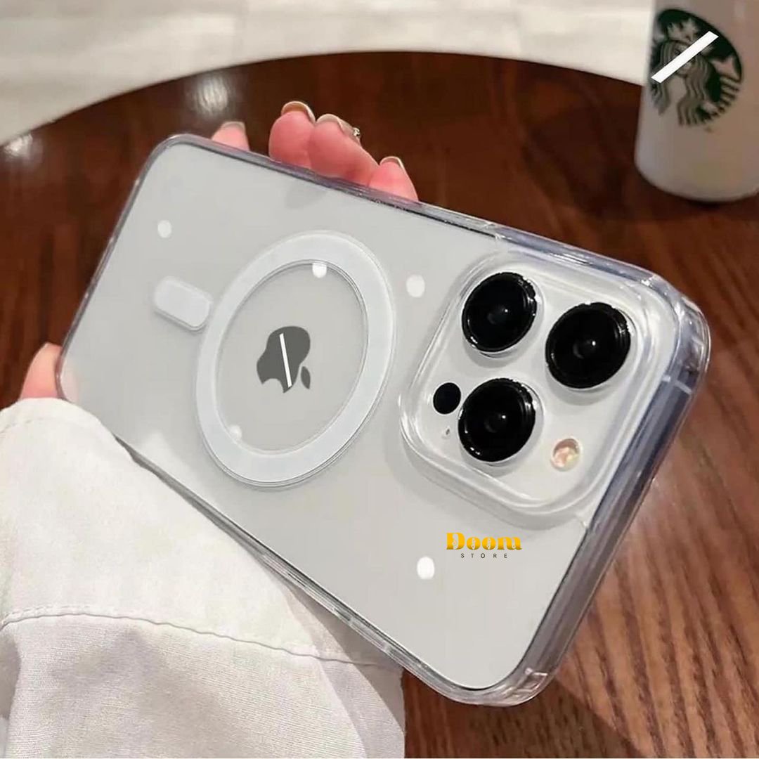 Transparent iPhone case with MagSafe charger