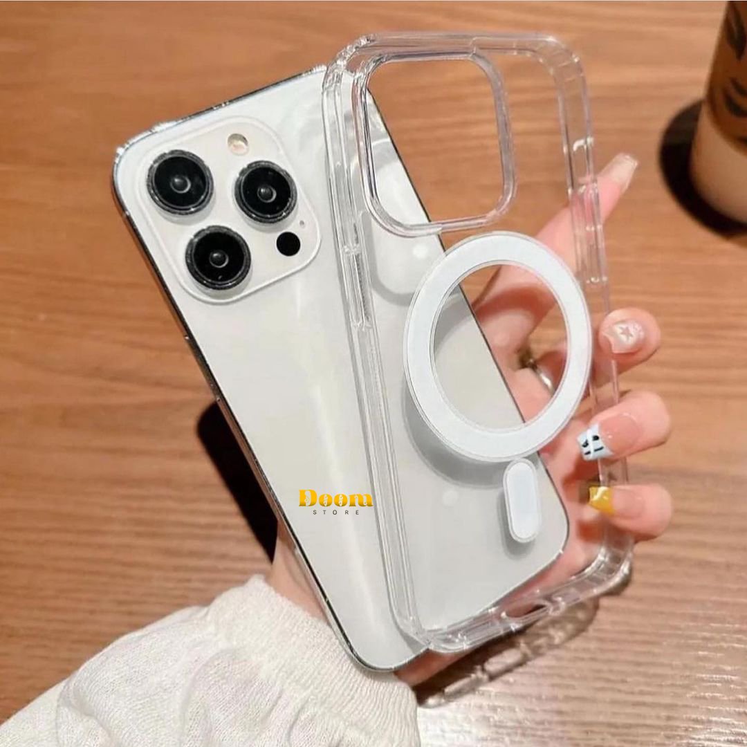 Transparent iPhone case with MagSafe charger