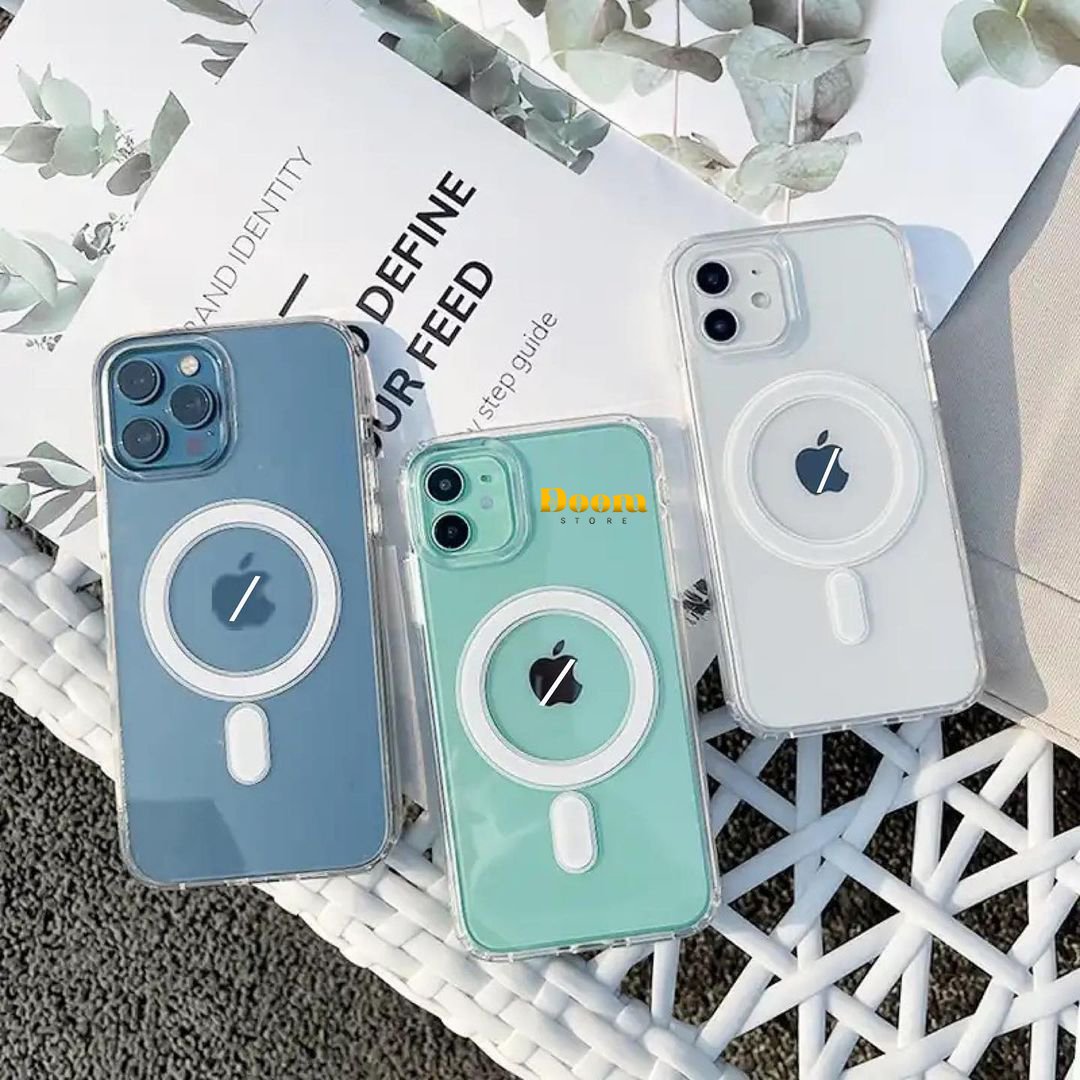 Transparent iPhone case with MagSafe charger