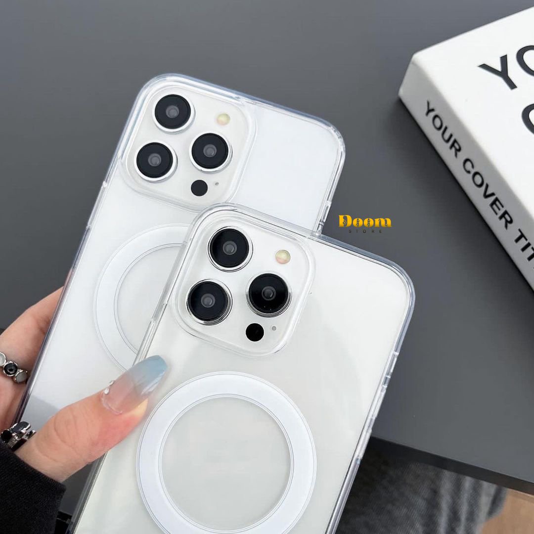 Transparent iPhone case with MagSafe charger