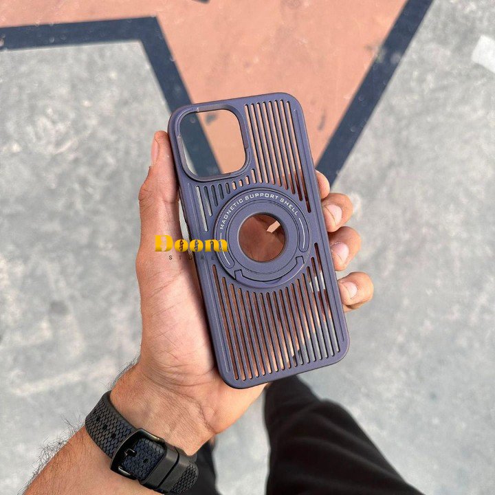 stripped Magsafe phone case with hidden stand