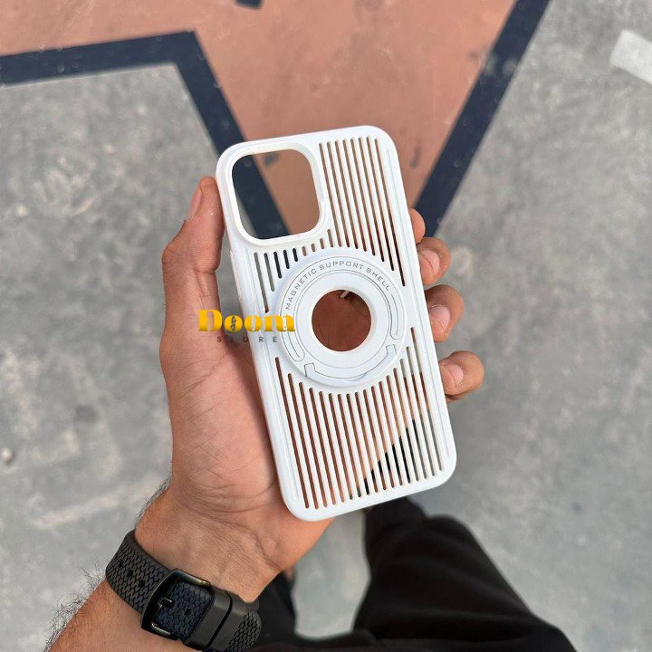 stripped Magsafe phone case with hidden stand