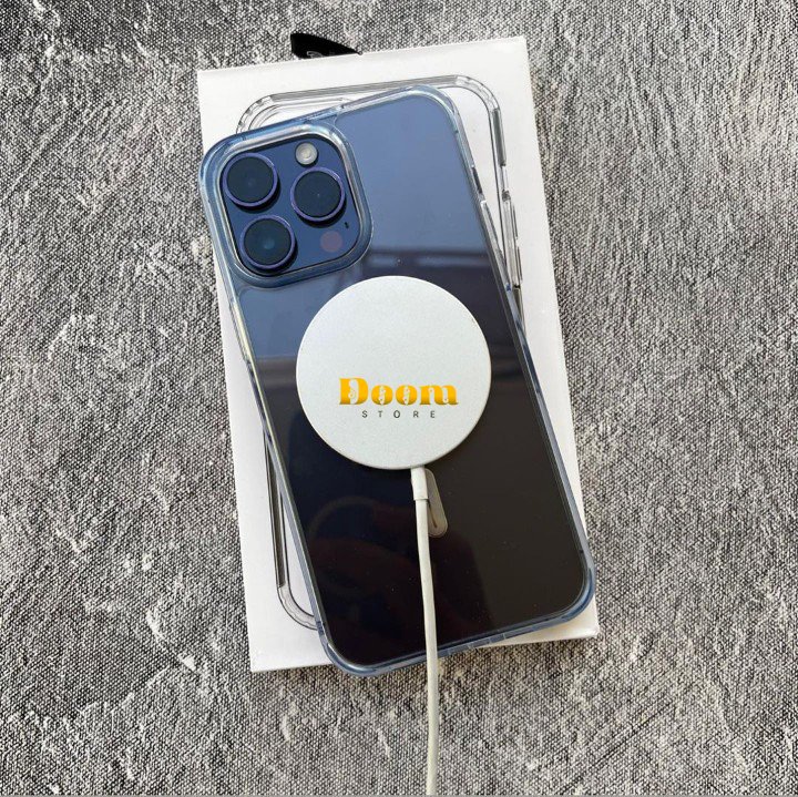 IPhone clear case with a metal MagSafe ring Available