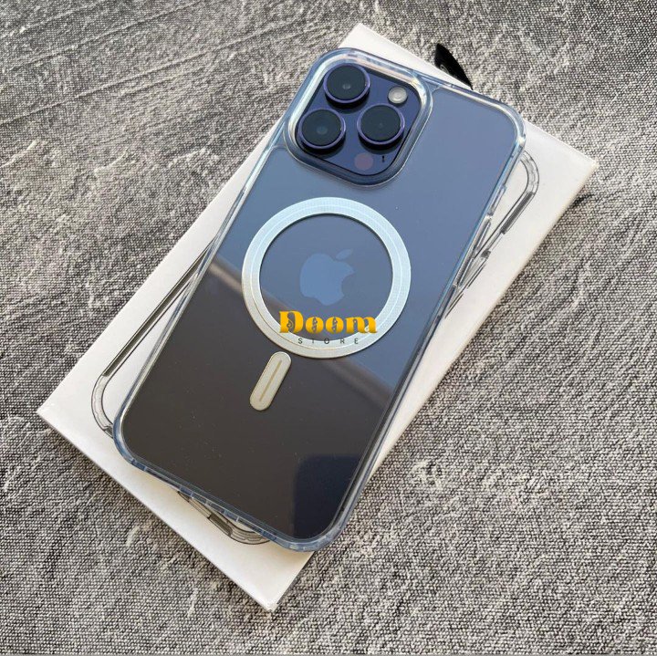 IPhone clear case with a metal MagSafe ring Available