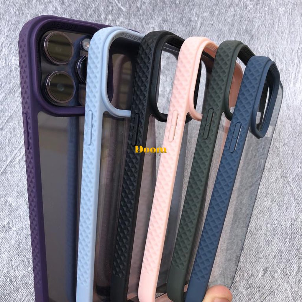New iphone case with textured sides and transparent back