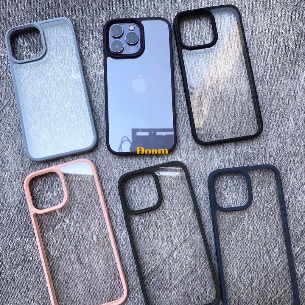 New iphone case with textured sides and transparent back