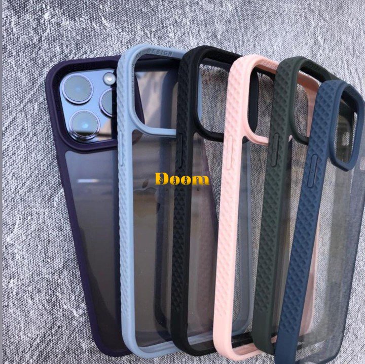 New iphone case with textured sides and transparent back