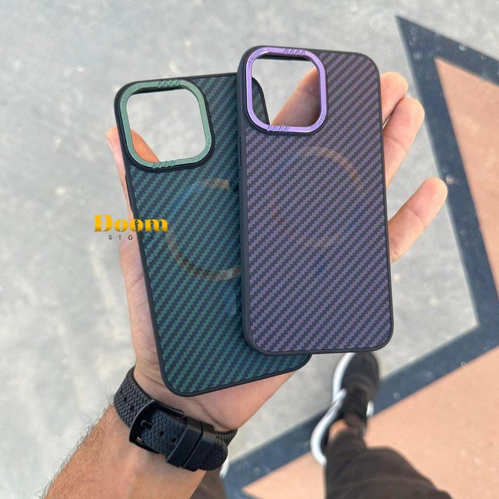 MagSafe carbonic case with metal camera frame