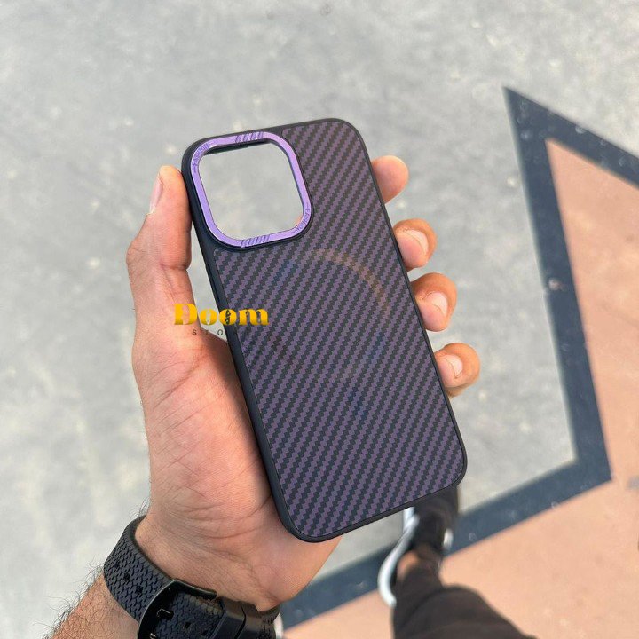MagSafe carbonic case with metal camera frame