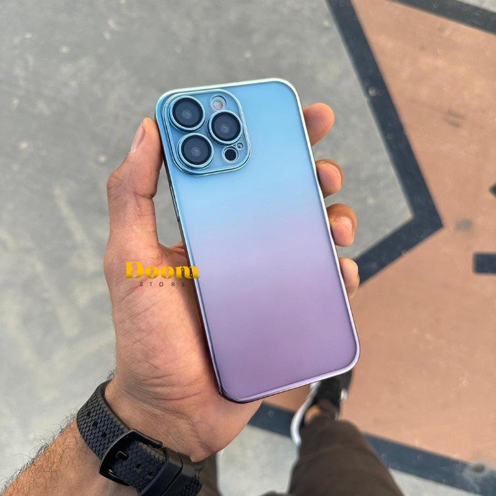 Slim matte holographic iPhone case with camera lenses protection