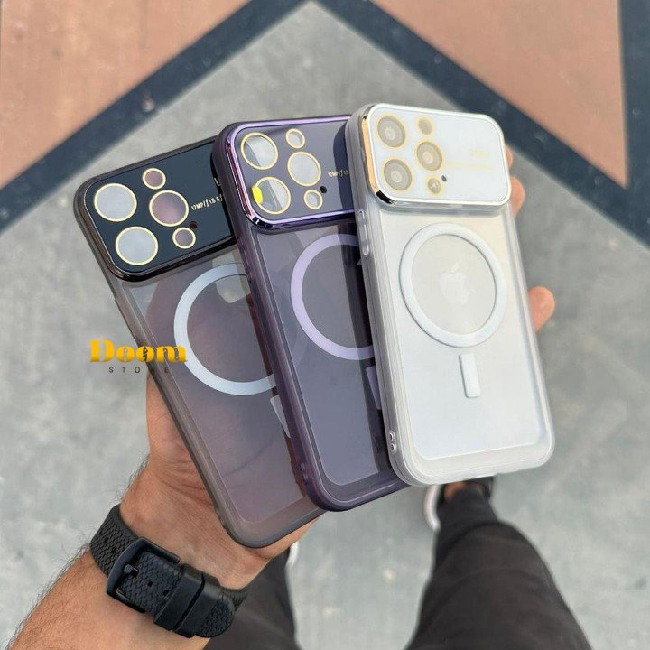 MagSafe transparent case with camera protection in multiple colors