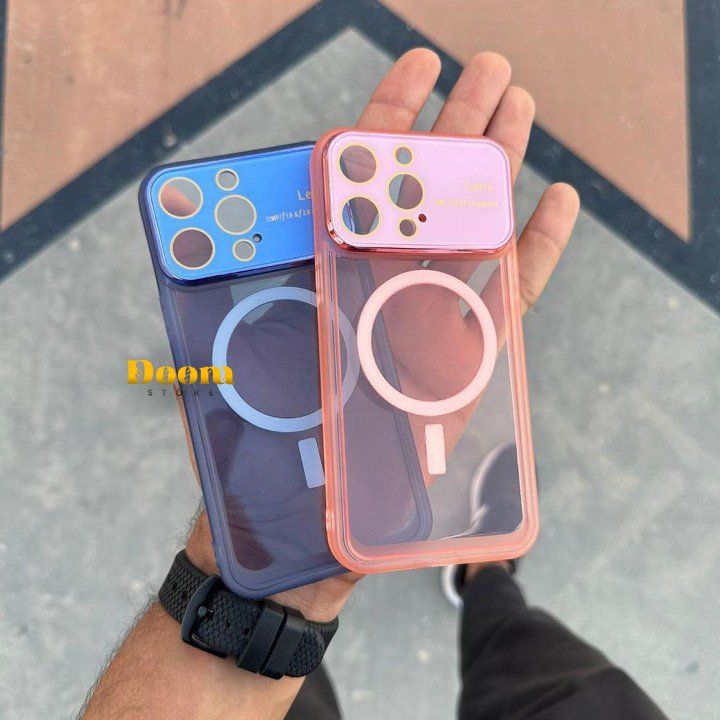 MagSafe transparent case with camera protection in multiple colors