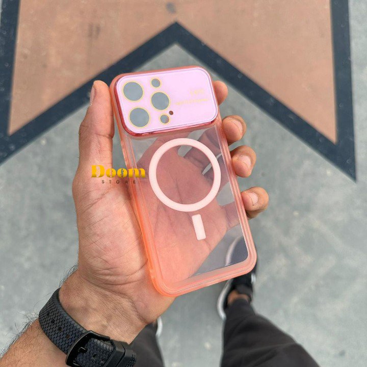 MagSafe transparent case with camera protection in multiple colors