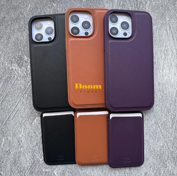 Leather iphone case with card holder wallet Q.V