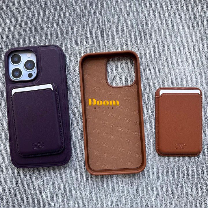 Leather iphone case with card holder wallet Q.V