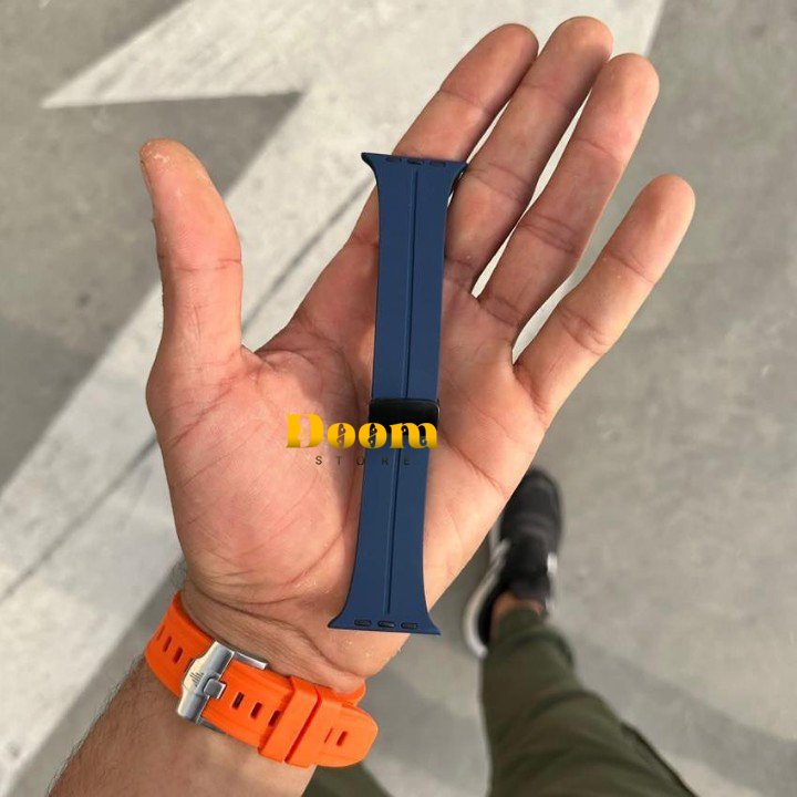 Magnetic silicone apple watch strap