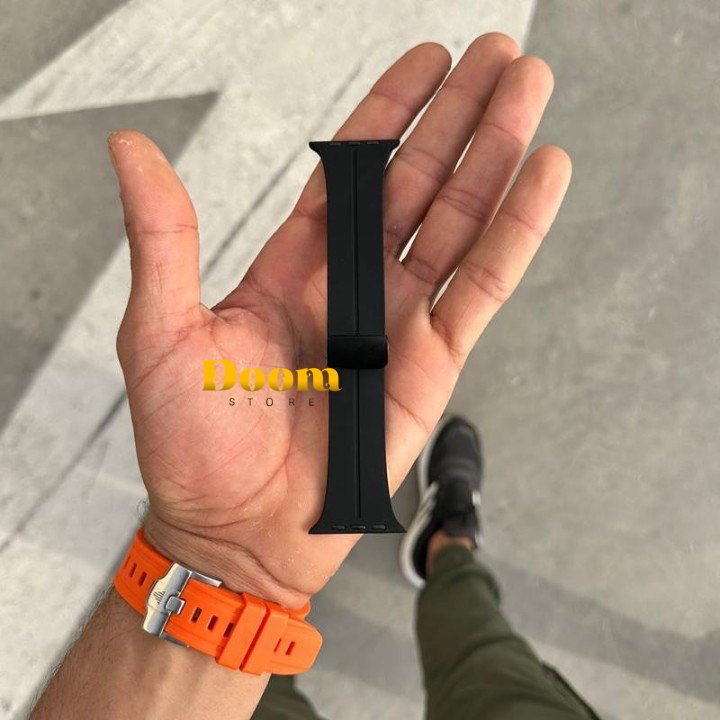 Magnetic silicone apple watch strap