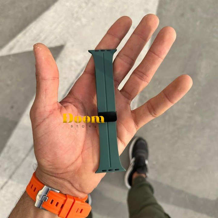 Magnetic silicone apple watch strap