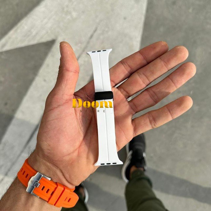 Magnetic silicone apple watch strap