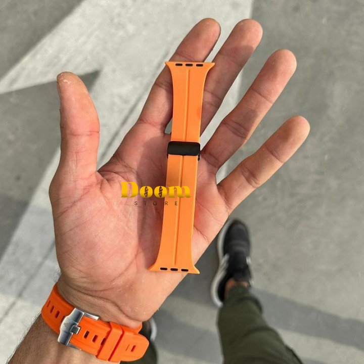 Magnetic silicone apple watch strap