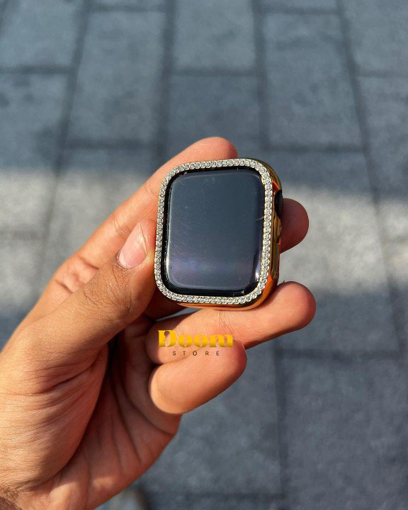 Apple watch protective frame with shiny glitter