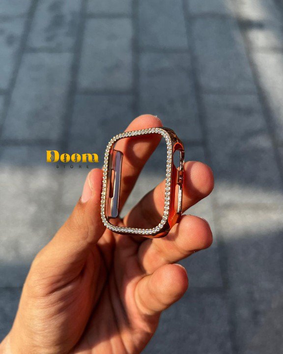 Apple watch protective frame with shiny glitter