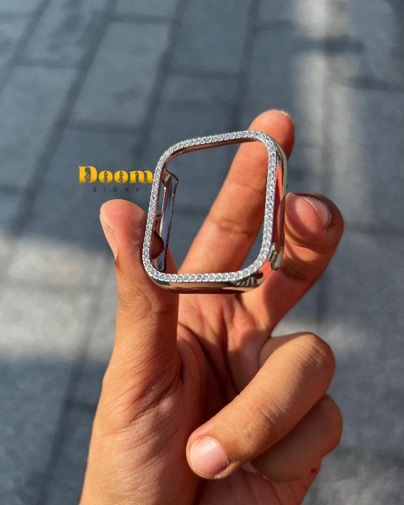 Apple watch protective frame with shiny glitter