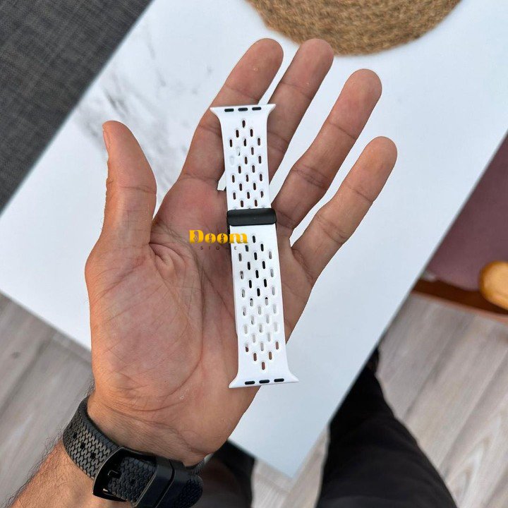 Magnetic silicone apple watch strap