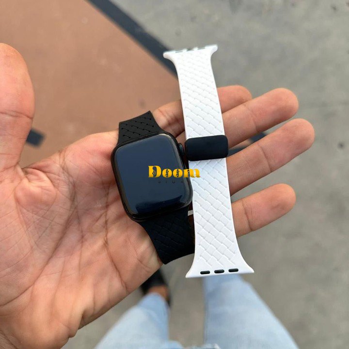 dotted rubber adjustable magnetic apple watch strap