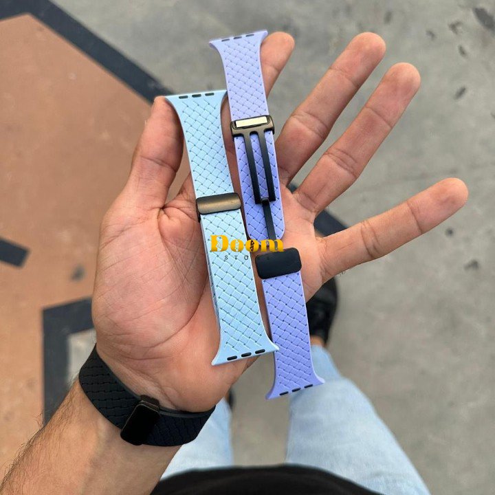 dotted rubber adjustable magnetic apple watch strap