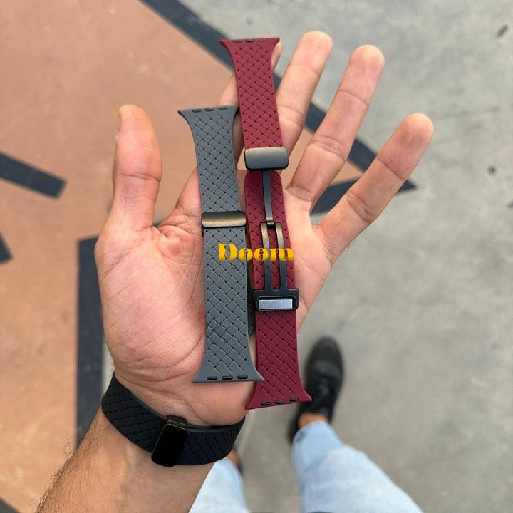 dotted rubber adjustable magnetic apple watch strap