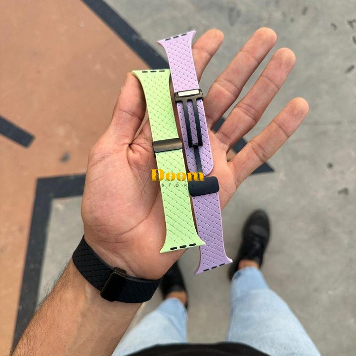 dotted rubber adjustable magnetic apple watch strap