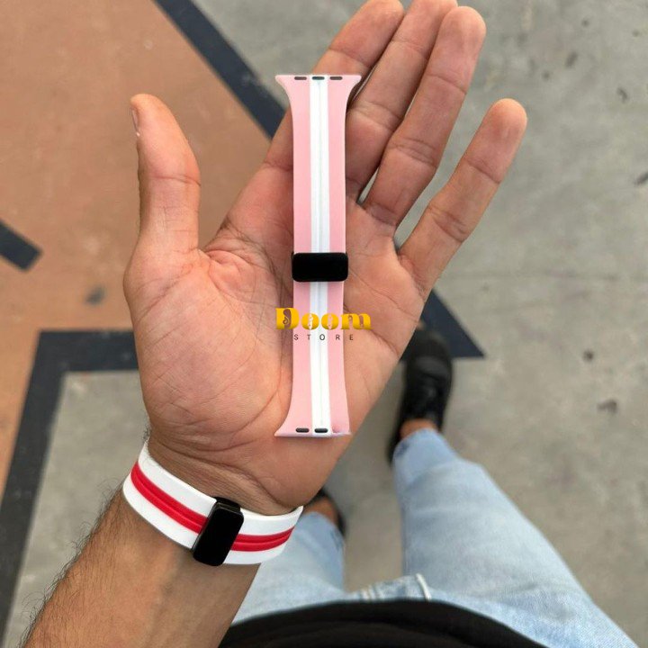 Magnetic silicone Apple watch strap with mixed colors