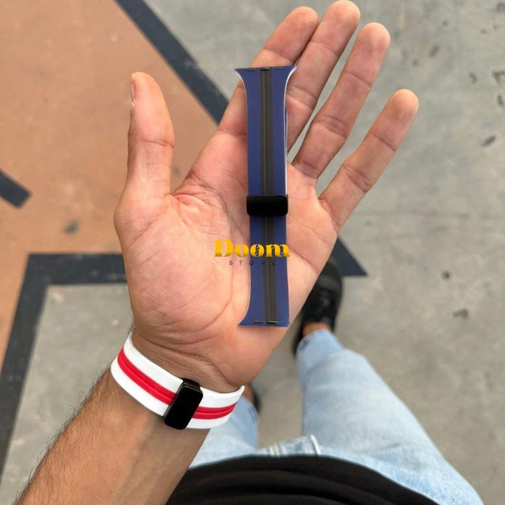 Magnetic silicone Apple watch strap with mixed colors