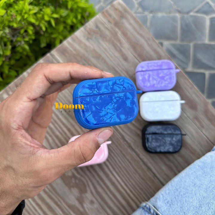 Marble style glass Airpods cases